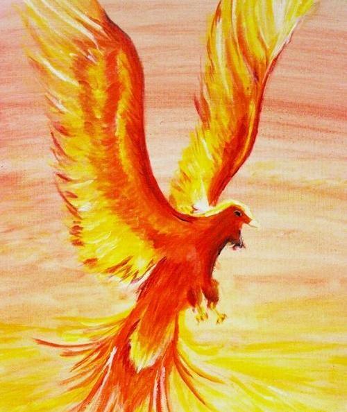 عکس نقاشی سیمرغ ساده و زیبا