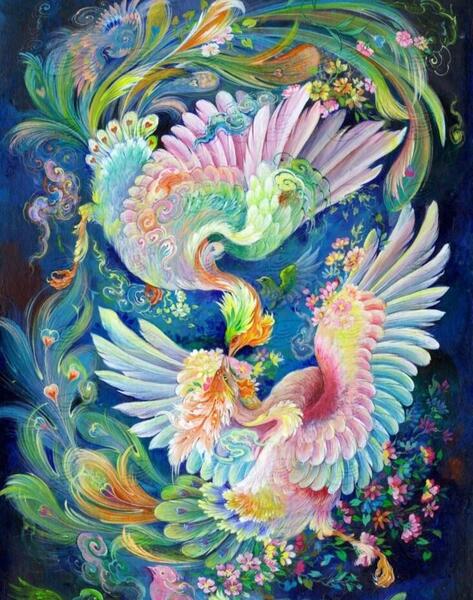 عکس نقاشی سیمرغ ساده و زیبا