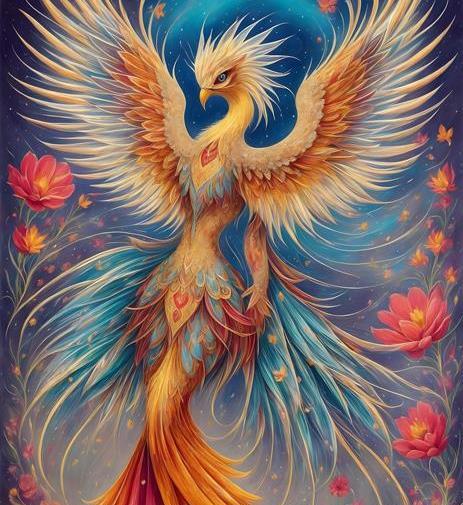 عکس نقاشی سیمرغ ساده و زیبا