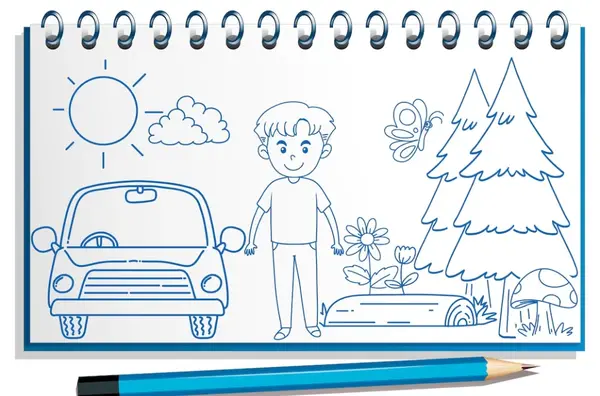 عکس نقاشی زیبا و ساده با مداد رنگی