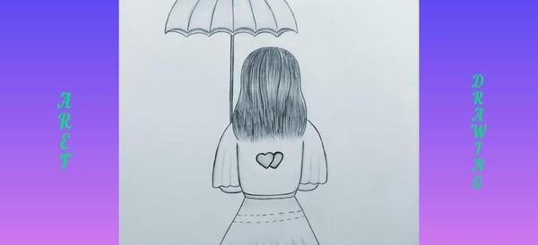عکس نقاشی دختر از پشت اسان