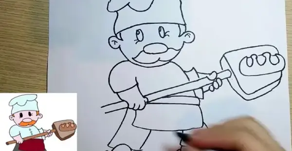 عکس نقاشی ساده نان سنگک