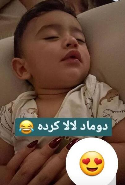 عکس دنیا جهانبخت و فرزندش