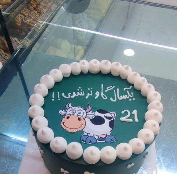 عکس گاو روی کیک تولد