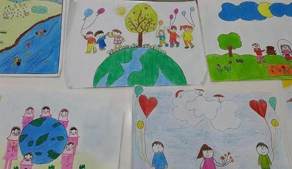 عکس نقاشی های طبیعت کودکانه