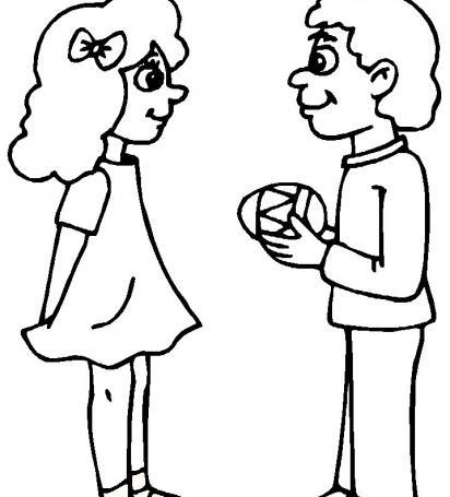 عکس نقاشی دختر پسر ساده