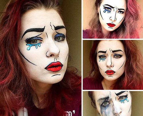 عکس نقاشی دخترانه روی صورت