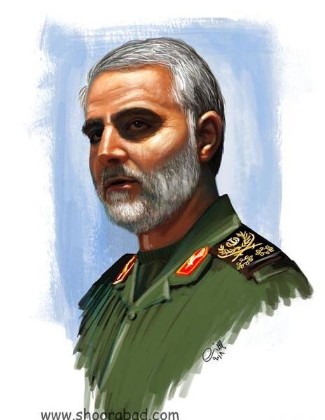 عکس نقاشی چهره سردار سلیمانی