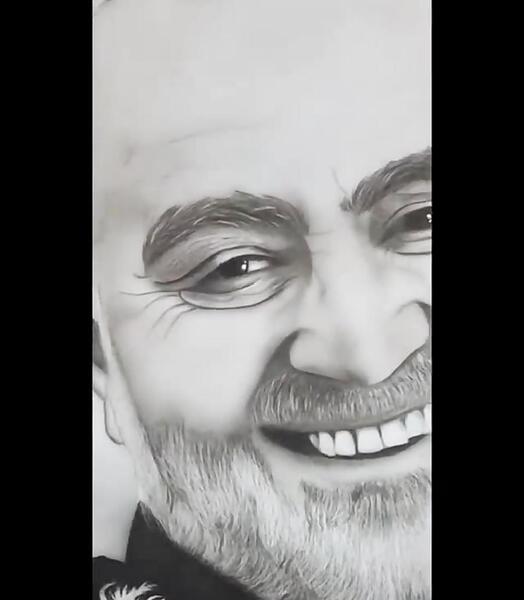 عکس نقاشی چهره سردار سلیمانی