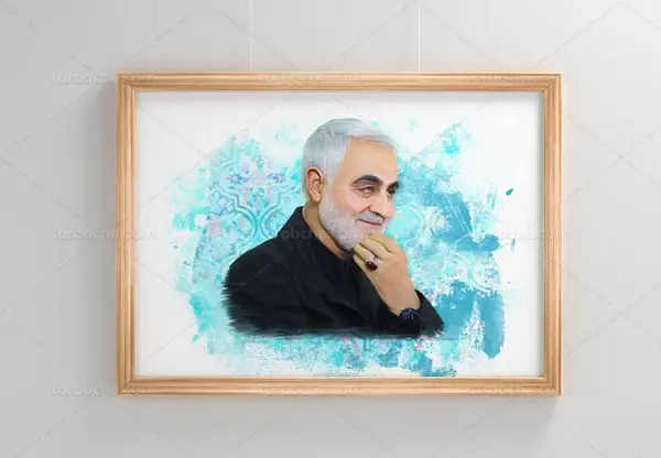 عکس نقاشی چهره سردار سلیمانی
