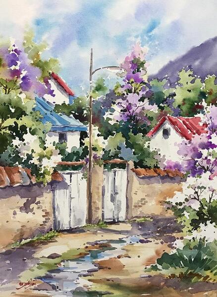 عکس طرح نقاشی با آبرنگ