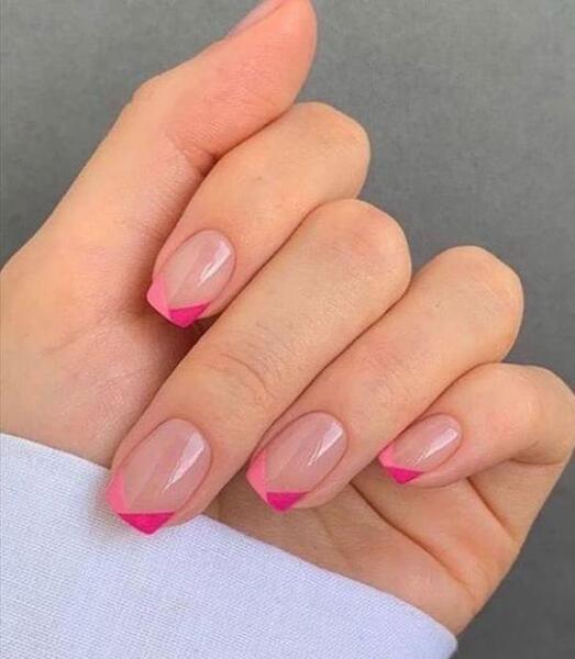 عکس مدل ناخن فرنچ مربع