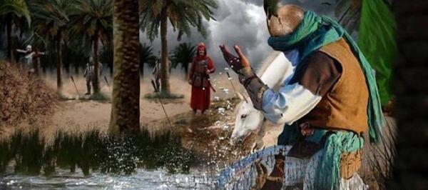 عکس حضرت عباس در آغوش امام حسین