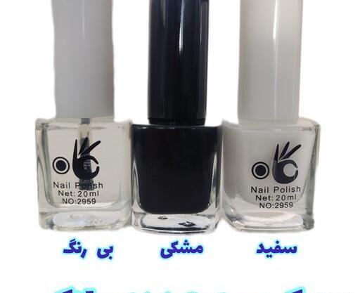 عکس مدل لاک ناخن سفید و مشکی