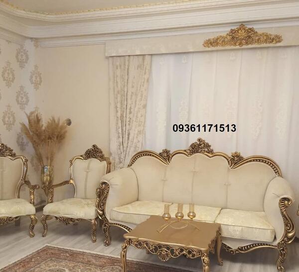 عکس مبل سلطنتی طلایی