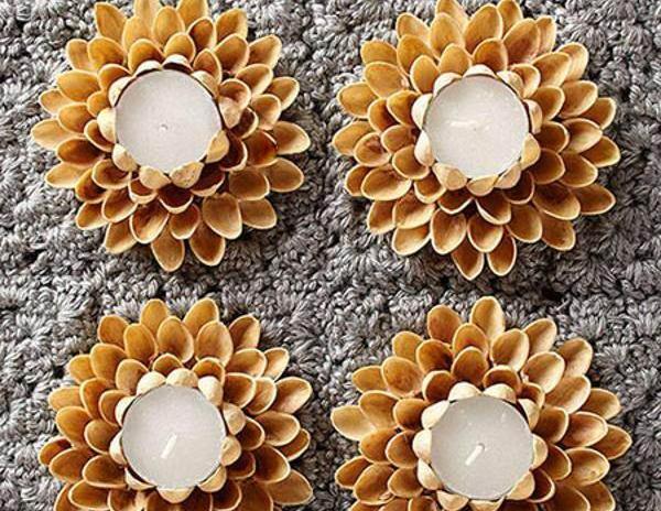 عکس ایده برای کاردستی با پوست آجیل