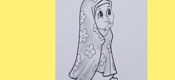 عکس نقاشی حجاب زیبا