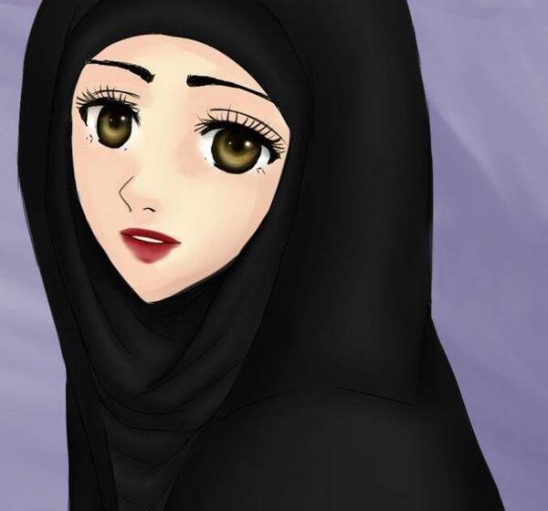 عکس نقاشی حجاب زیبا