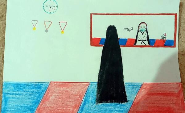 عکس نقاشی حجاب زیبا