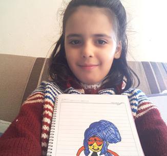 عکس نقاشی دختر کفشدوزکی و تیکی آسان