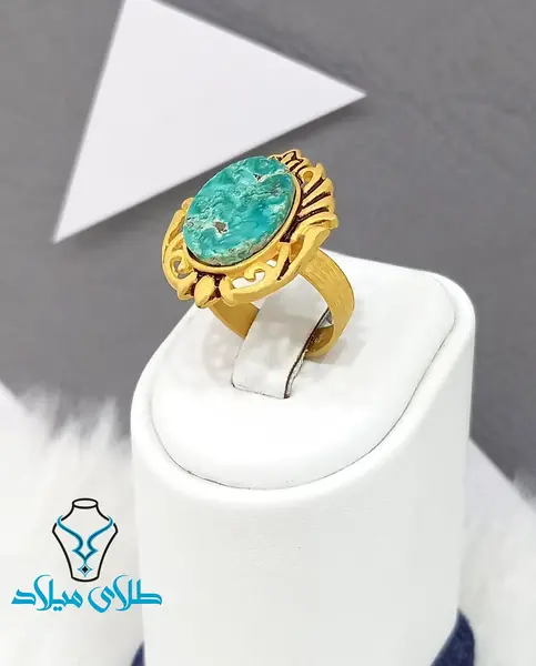 عکس انگشتر طلا نگین فیروزه