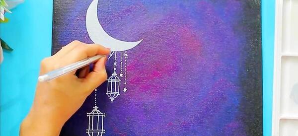عکس نقاشی ماه رمضان آسان