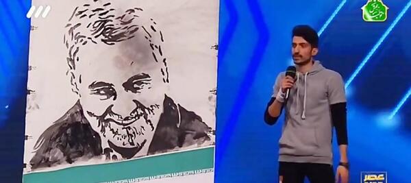 عکس نقاشی چهره قاسم سلیمانی در عصر جدید