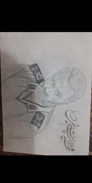 عکس نقاشی چهره قاسم سلیمانی در عصر جدید