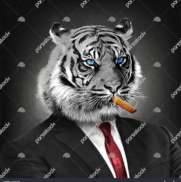 عکس پلنگ صورتی با سیگار