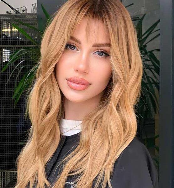 عکس رنگ مو عسلی روشن
