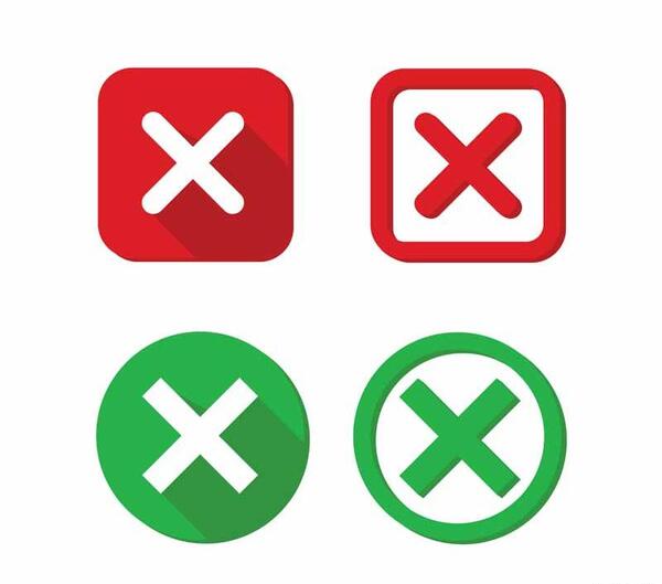 عکس دانلود وکتور ضربدر قرمز