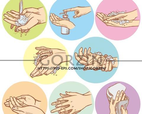 عکس کارتونی شستن دست