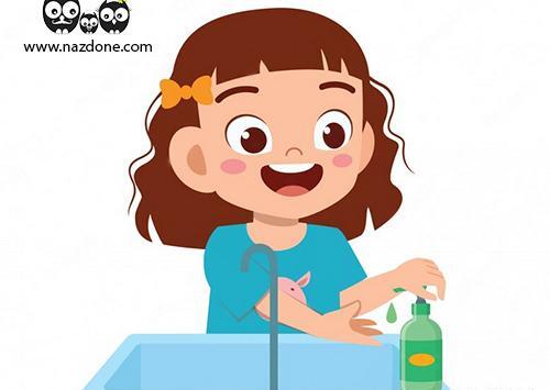عکس کارتونی شستن دست