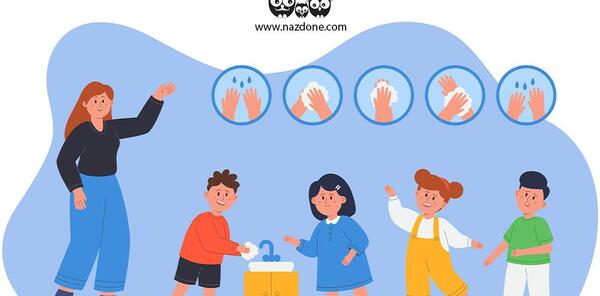 عکس کارتونی شستن دست