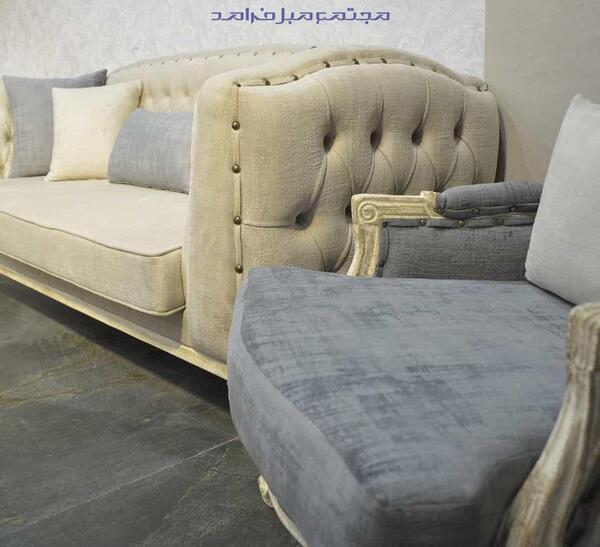 عکس مبل طوسی صورتی