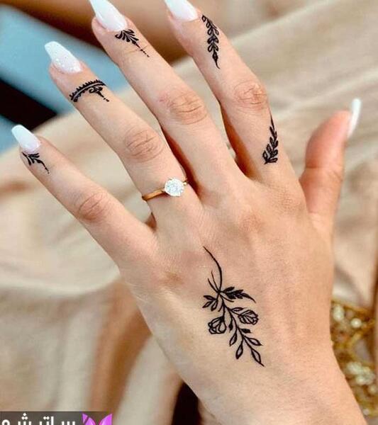 عکس طرح تاتو ساده با حنا هندی