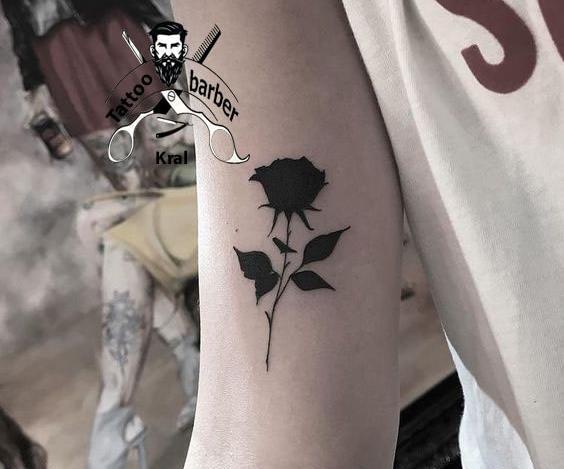 عکس طرح تاتو گل رز مشکی