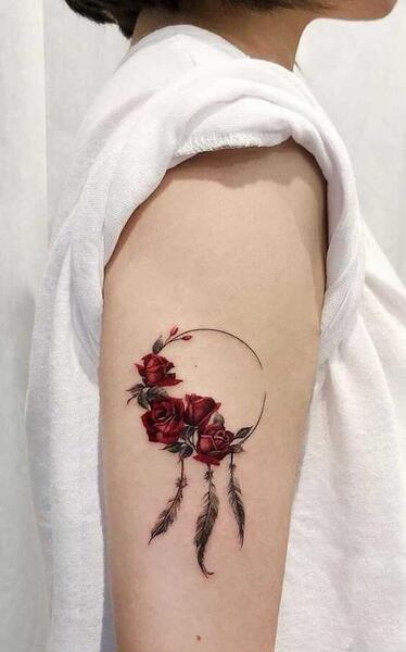 عکس تاتو روی دست مردانه گل