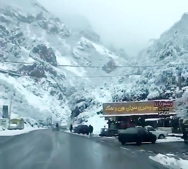 عکس برف جاده چالوس