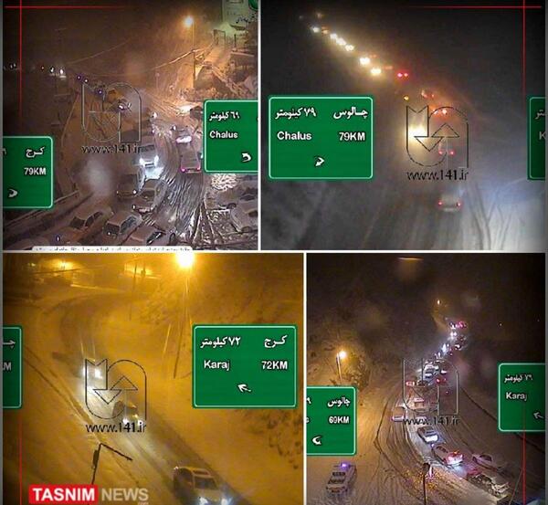 عکس برف جاده چالوس