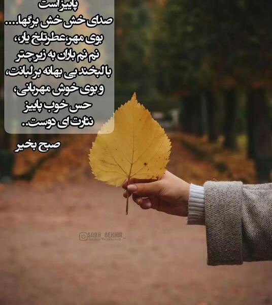 عکس نوشته صبح بخیر روز اول پاییز