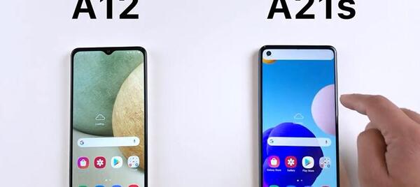 مقایسه عکس گوشی a12 با a21s
