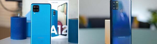 مقایسه عکس گوشی a12 با a21s