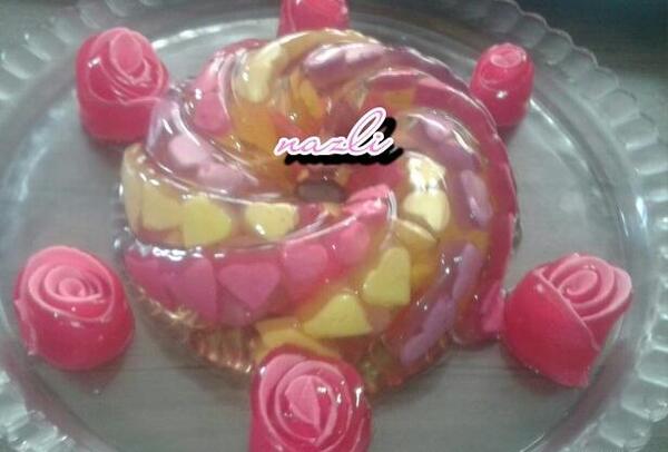 عکس ژله قلب شیشه ای