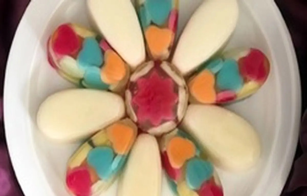 عکس ژله قلب شیشه ای