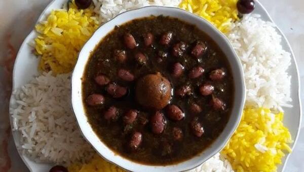 عکس تزیین برنج و قورمه سبزی