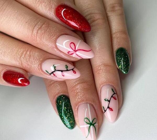 عکس طرح ناخن کریسمسی