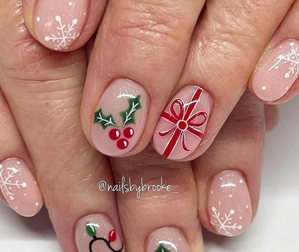 عکس طرح ناخن کریسمسی