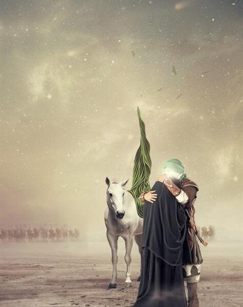 عکس امام علی سوار بر اسب