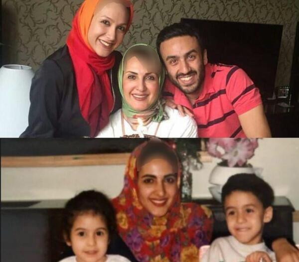 عکس فاطمه گودرزی و همسرش و فرزندانش